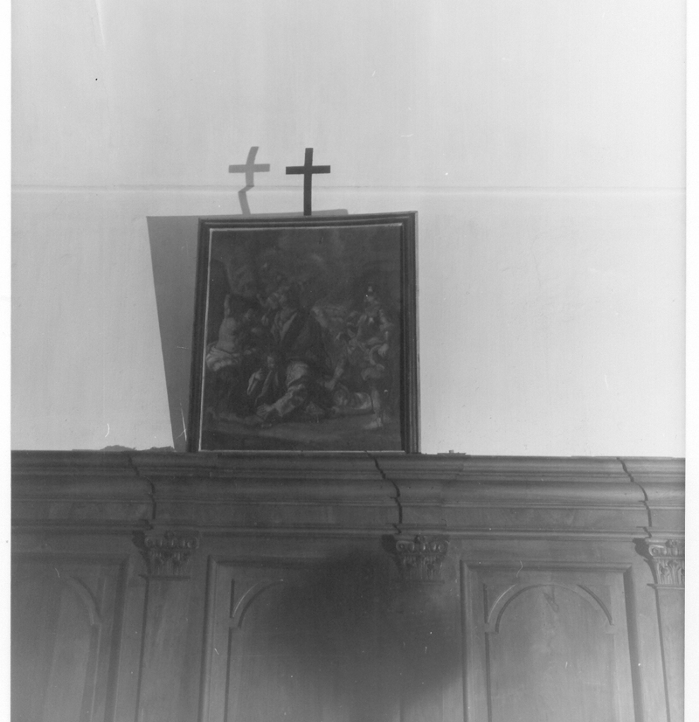 stazione IX: Gesù cade sotto la croce la terza volta (Via Crucis, elemento d'insieme) - ambito ligure (fine sec. XVIII)