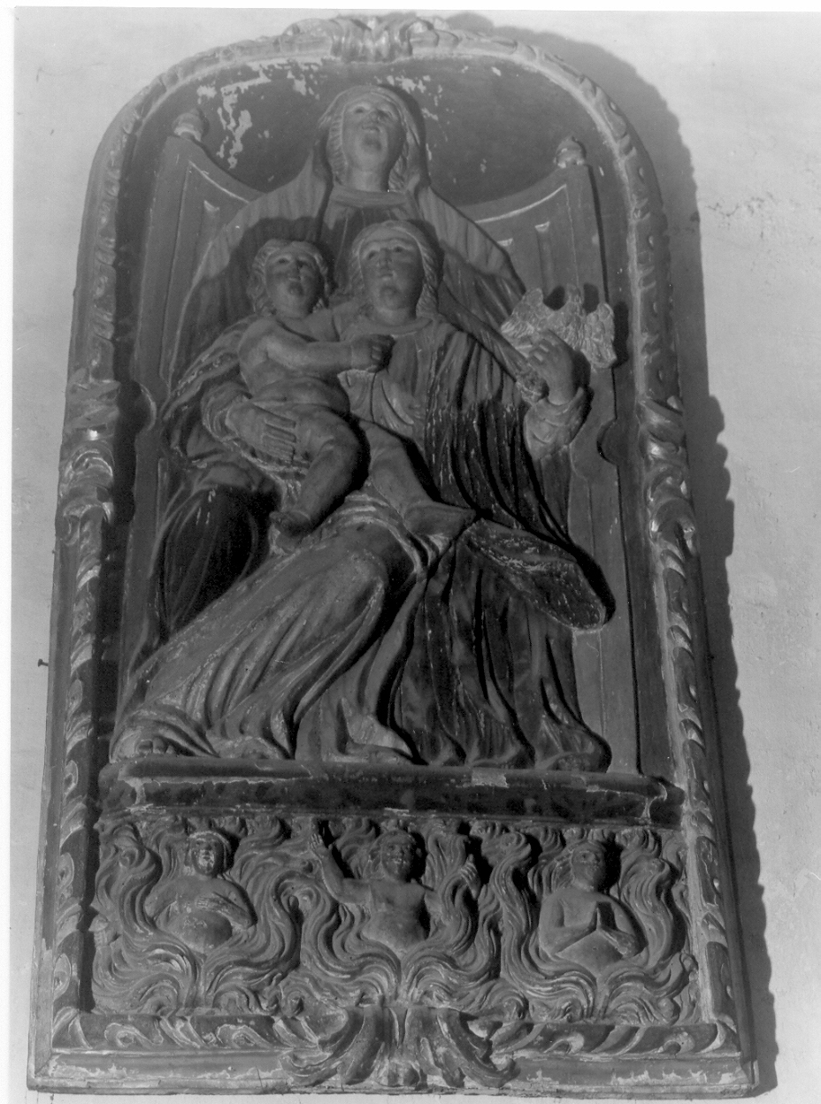 Madonna con Bambino e Sant'Anna/ anime purganti (rilievo, opera isolata) - bottega ligure (fine/inizio secc. XVIII/ XIX)