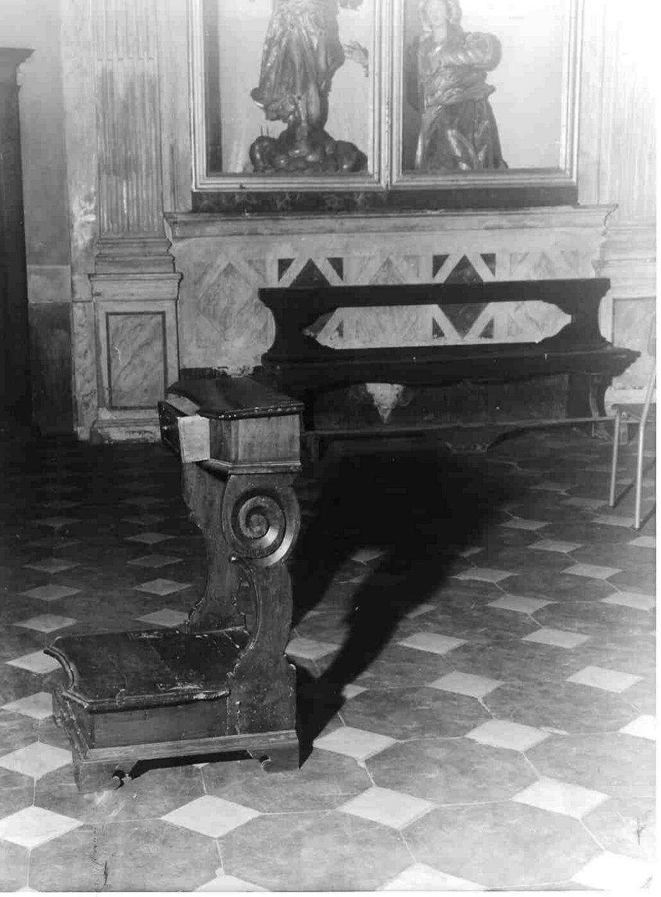 inginocchiatoio, opera isolata - bottega ligure (seconda metà sec. XVIII)