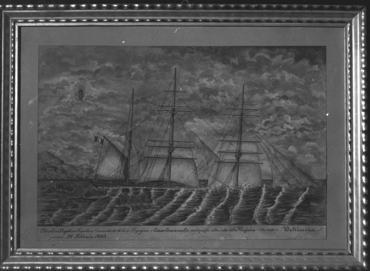 naufragio (ex voto, opera isolata) - ambito italiano (sec. XIX)