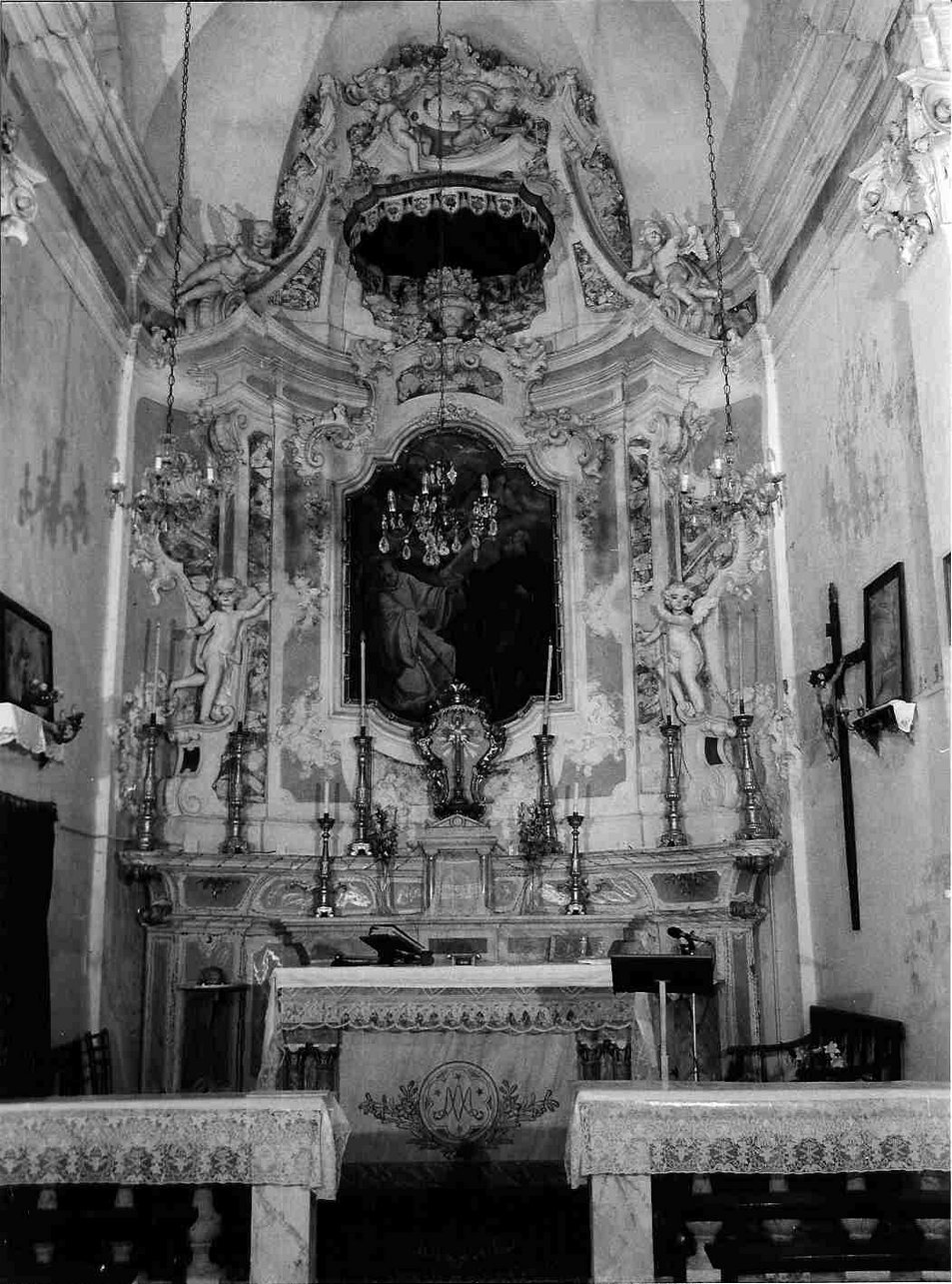 mostra architettonica d'altare, insieme - bottega ligure (seconda metà sec. XIX)