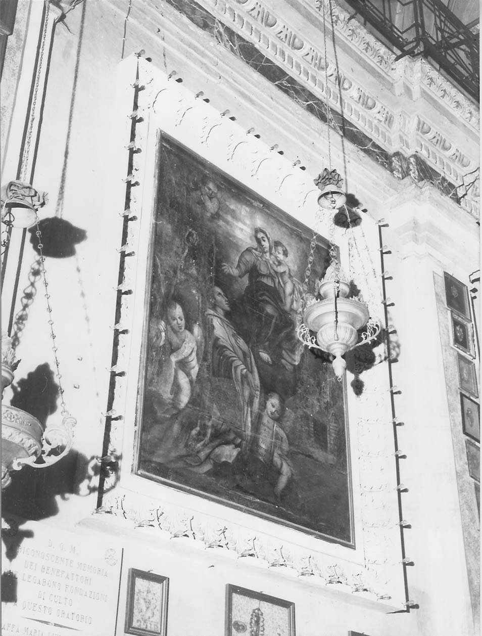Madonna con Bambino e San Bernardo (dipinto, opera isolata) - ambito italiano (sec. XVII)