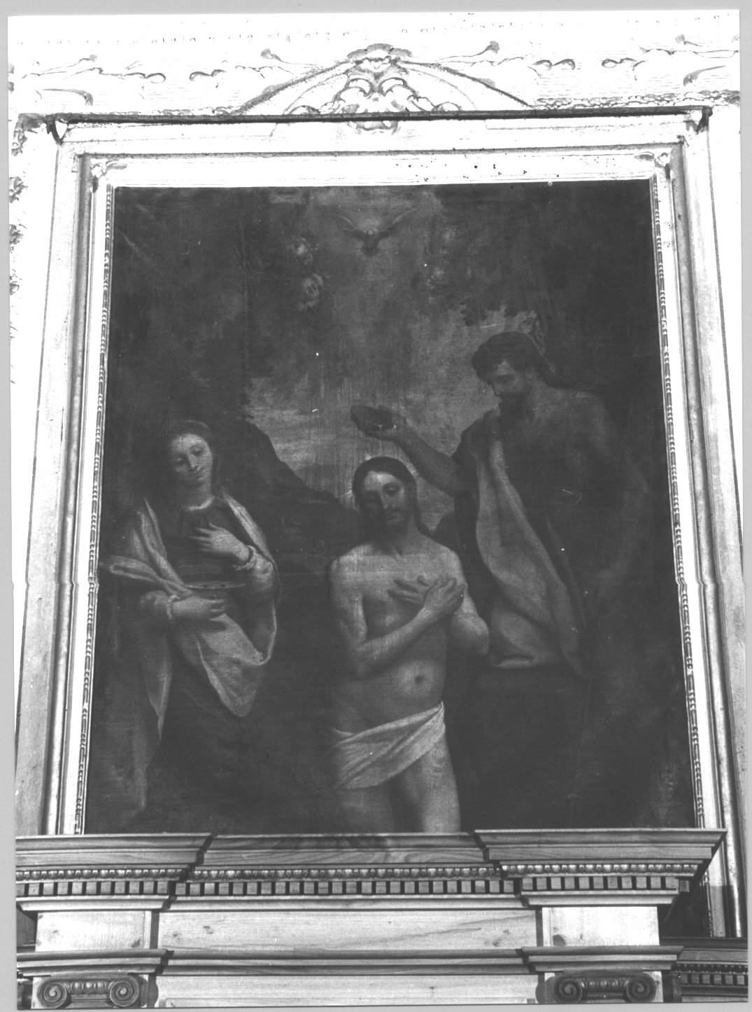 battesimo di Cristo con Santa Lucia (dipinto, opera isolata) di Castello Bernardo (cerchia) (inizio sec. XVII)