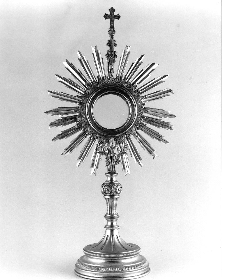 ostensorio - a raggiera, opera isolata - produzione italiana (fine/inizio secc. XIX/ XX)