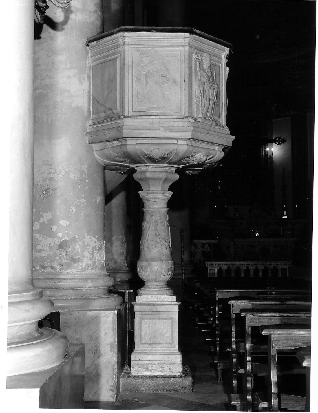 Santi (pulpito, opera isolata) di Augustallo Giovanni Maria (attribuito) (fine sec. XVI)