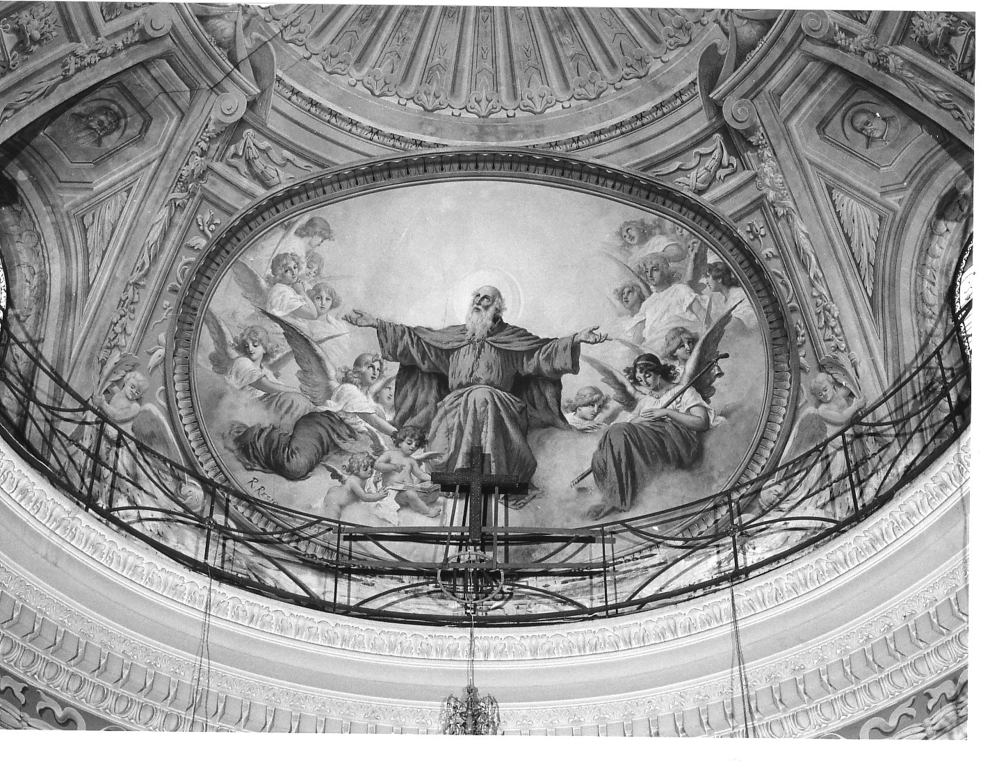 gloria di Sant'Antonio Abate (decorazione pittorica, elemento d'insieme) di Resio Raffaello (attribuito), Bertolotto Antonio (attribuito), Bertolotto Francesco (attribuito) (primo quarto sec. XX)