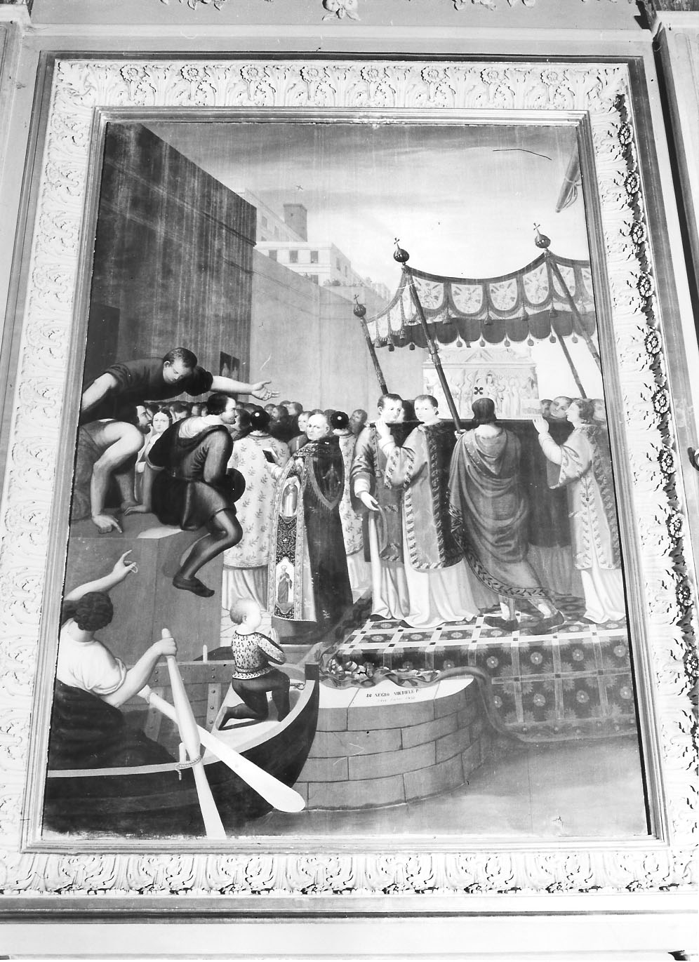 Trasporto delle reliquie di San Martino (dipinto, opera isolata) di Dinegro Michele (sec. XIX)
