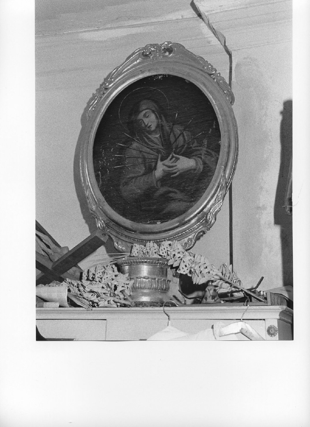 Madonna Addolorata (tronetto per esposizione eucaristica, opera isolata) - bottega ligure (fine/inizio secc. XIX/ XX)