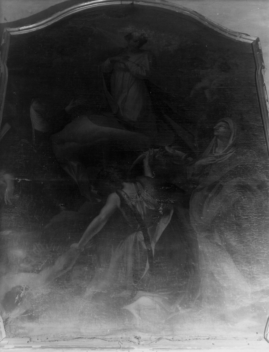 Santa Teresa d'Avila intercede presso Cristo per le anime del purgatorio (dipinto, opera isolata) - ambito ligure (sec. XVIII)