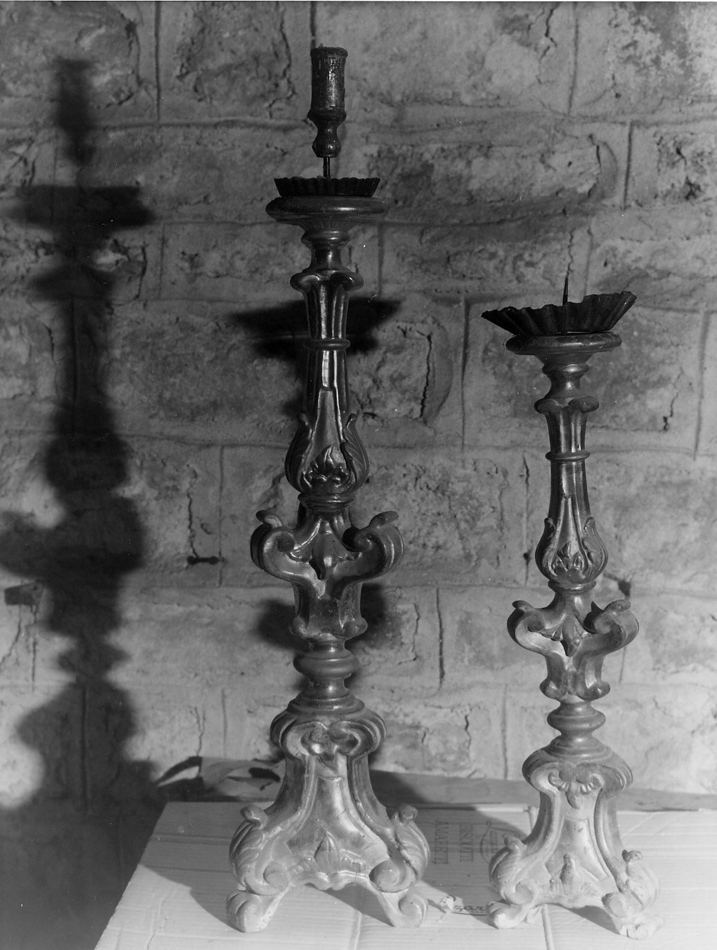 candeliere, elemento d'insieme - bottega ligure (sec. XIX)