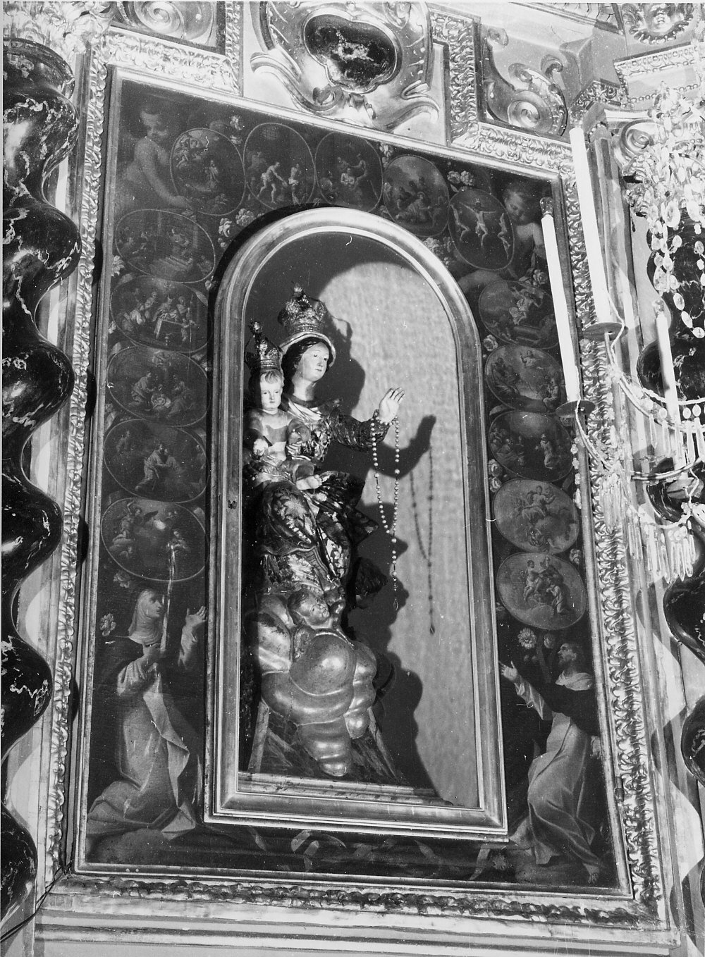 San Domenico, Santa Caterina da Siena e misteri del rosario (dipinto) - ambito italiano (sec. XVIII)