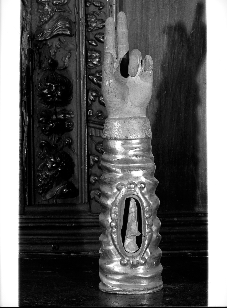 reliquiario antropomorfo - a braccio, opera isolata - bottega italiana (sec. XVIII)