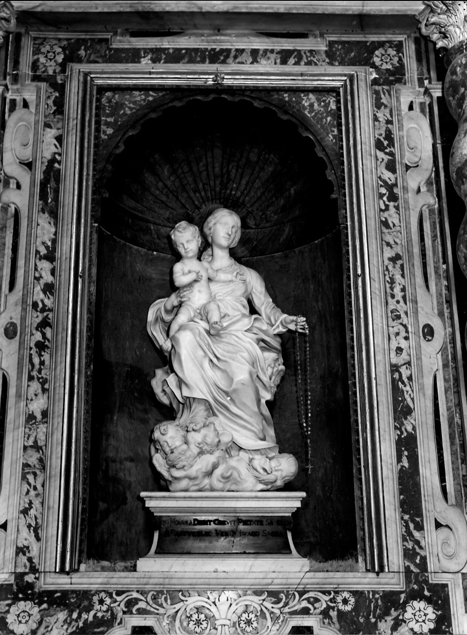 Madonna del Rosario (scultura, opera isolata) di Ponsonelli Giacomo Antonio (sec. XVII)