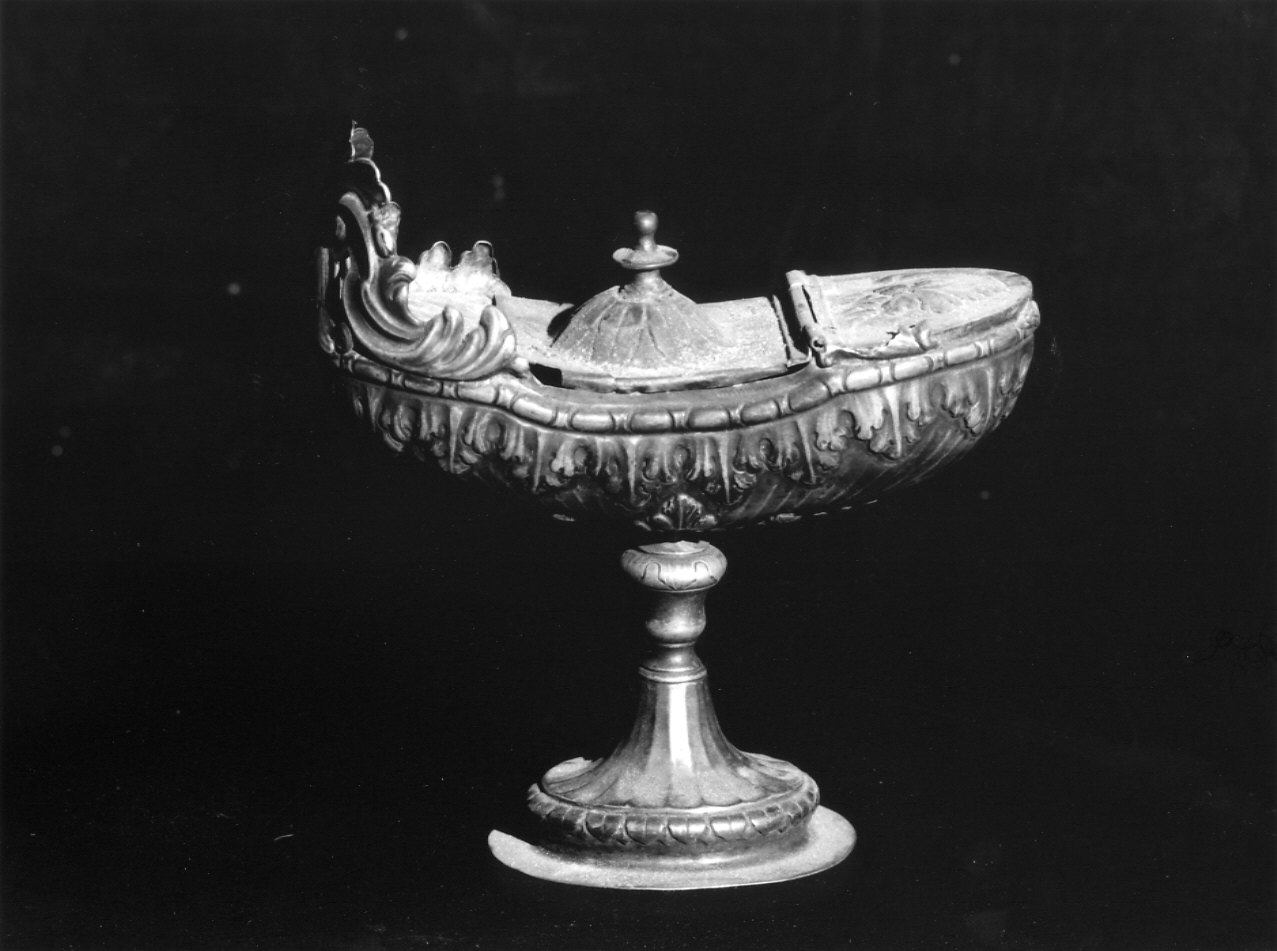 navicella portaincenso, opera isolata - bottega ligure (seconda metà, seconda metà sec. XVIII, sec. XIX)
