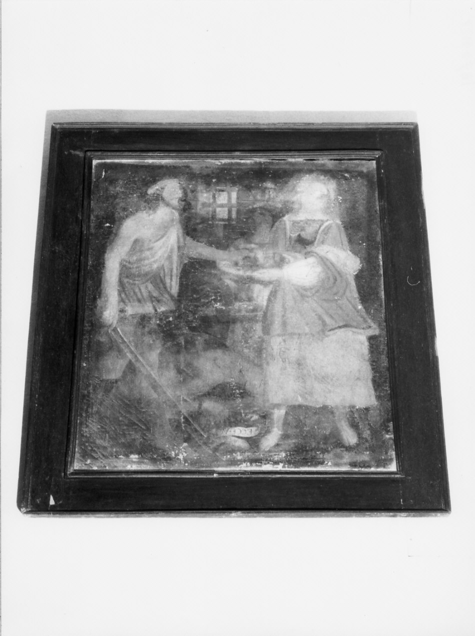 decapitazione di San Giovanni Battista (dipinto, pendant) - ambito ligure (sec. XVII)