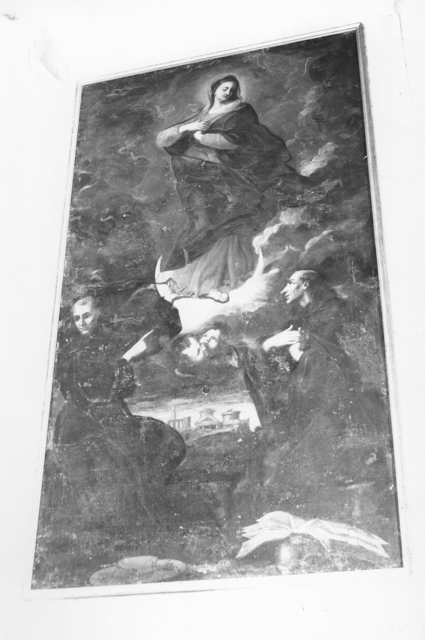 Immacolata Concezione, San Pietro d'Alcantara e San Bonaventura (dipinto, opera isolata) di Bruno Francesco (seconda metà sec. XVII)