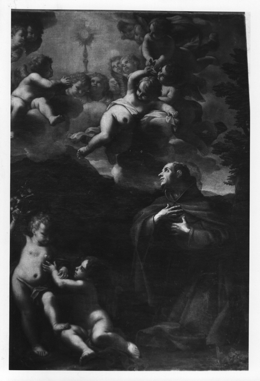 San Pasquale Baylon in adorazione dell'Eucaristia (dipinto, opera isolata) di Odazzi Giovanni (sec. XVIII)