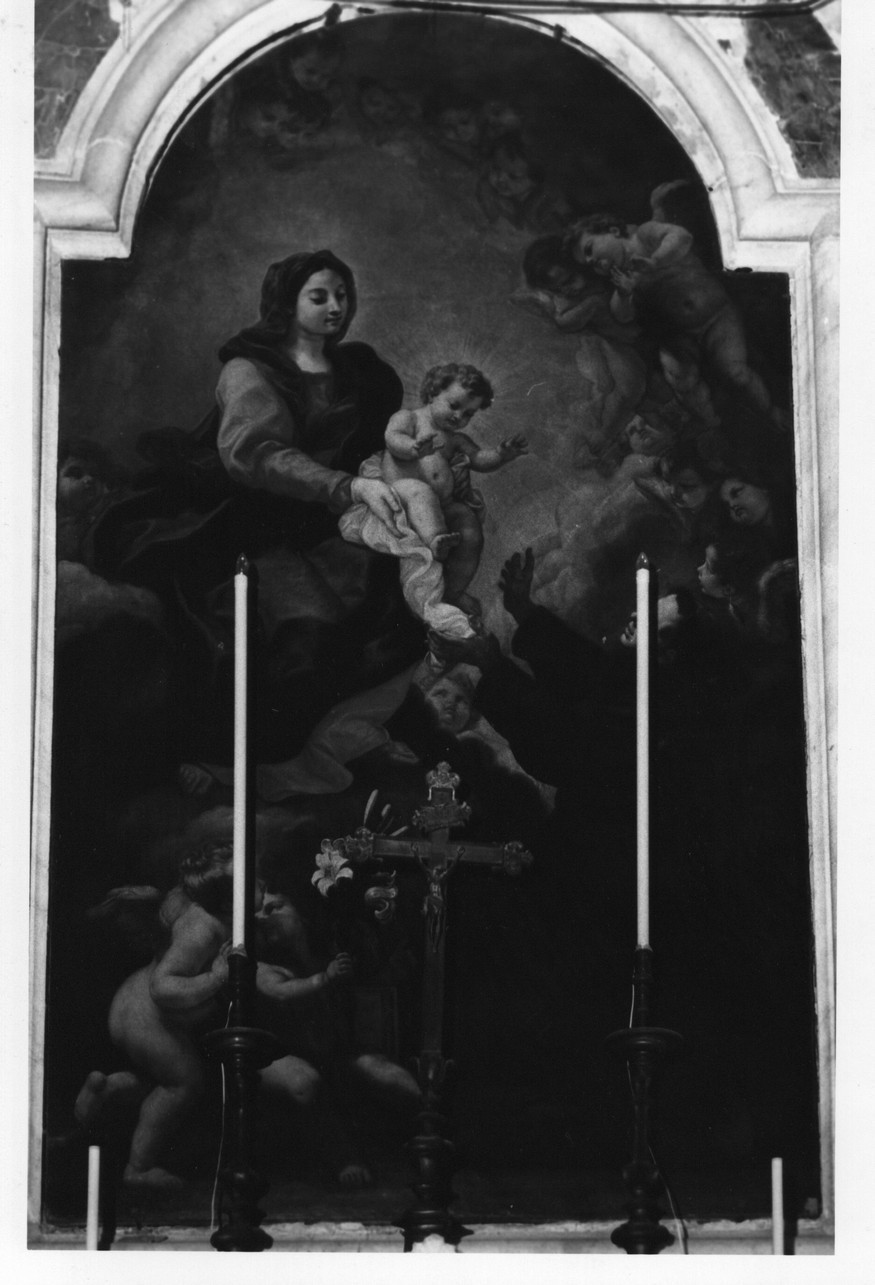 Sant'Antonio da Padova riceve Gesù Bambino dalla mani della Madonna (dipinto, opera isolata) di Gaulli Giovanni Battista detto Baciccio (sec. XVIII)
