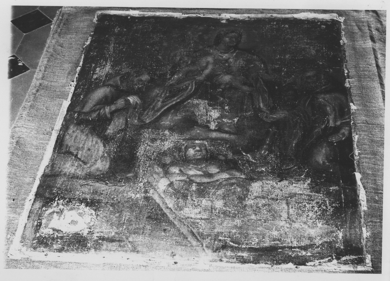 Madonna del Buon Rimedio con San Giovanni di Matha e San Felice di Valois (ex voto, opera isolata) - ambito italiano (fine sec. XVII)