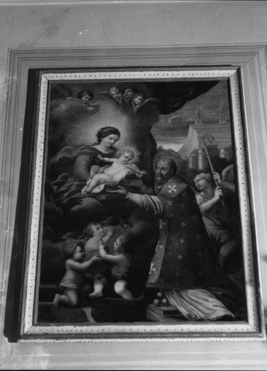 Madonna con Bambino e San Nicola di Bari (dipinto, opera isolata) - ambito ligure (seconda metà sec. XIX)