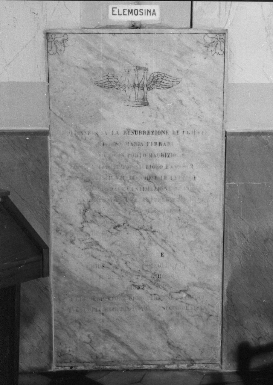 lapide tombale, opera isolata - bottega ligure (sec. XIX)