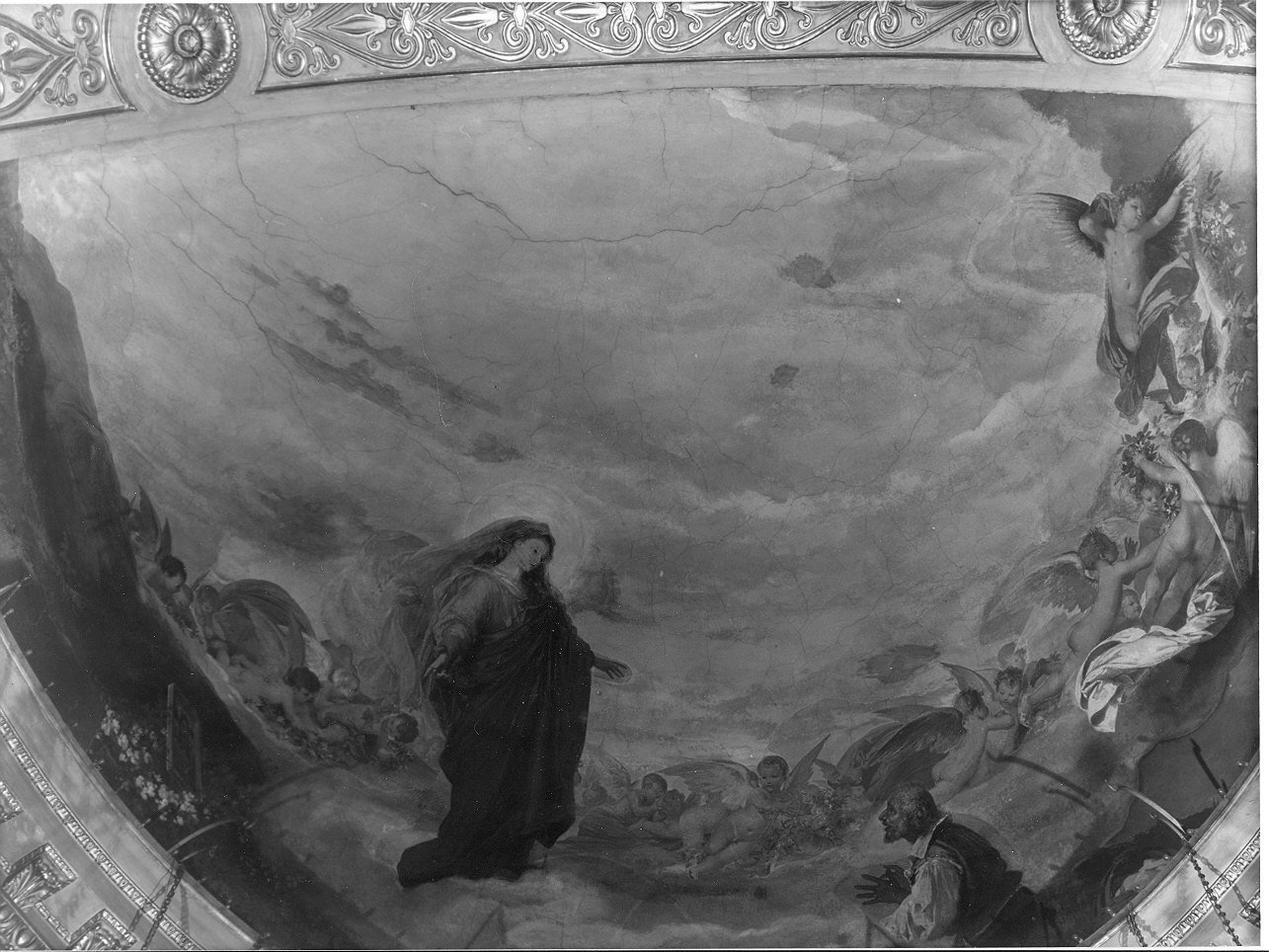 apparizione della Madonna di Montallegro (dipinto, opera isolata) di Barabino Nicolò (terzo quarto sec. XIX)