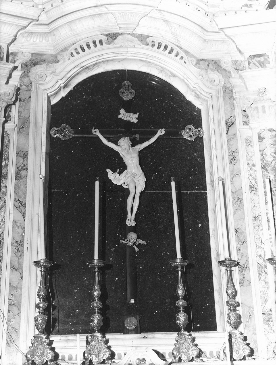 Cristo crocifisso (crocifisso, opera isolata) di Schiaffino Francesco Maria (attribuito) (sec. XVIII)