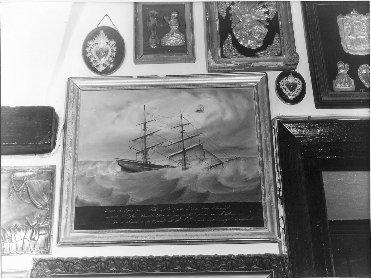 miracolo della Madonna di Montallegro (ex voto, opera isolata) - ambito italiano (terzo quarto sec. XIX)