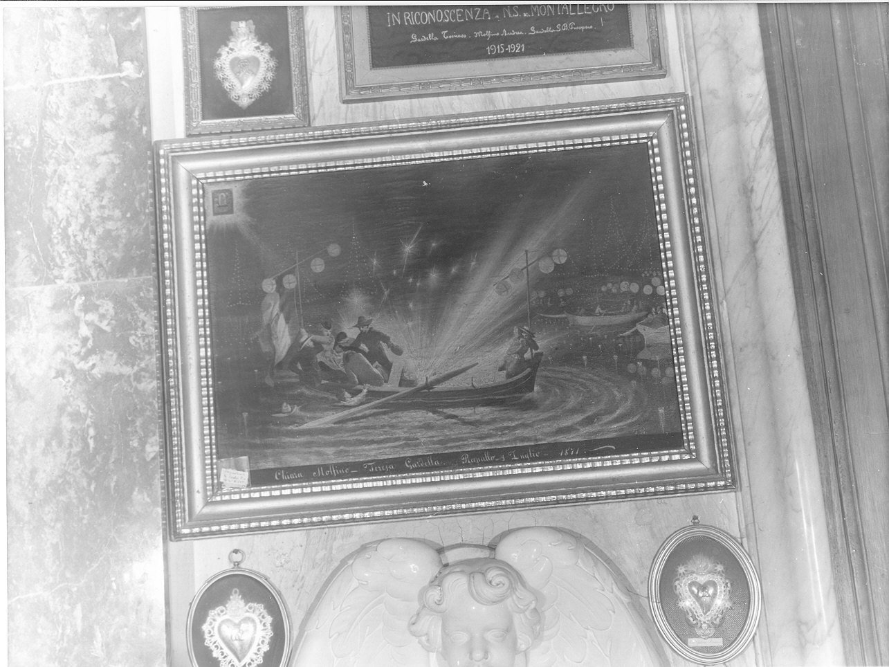 miracolo della Madonna di Montallegro (ex voto, opera isolata) - ambito italiano (terzo quarto sec. XIX)