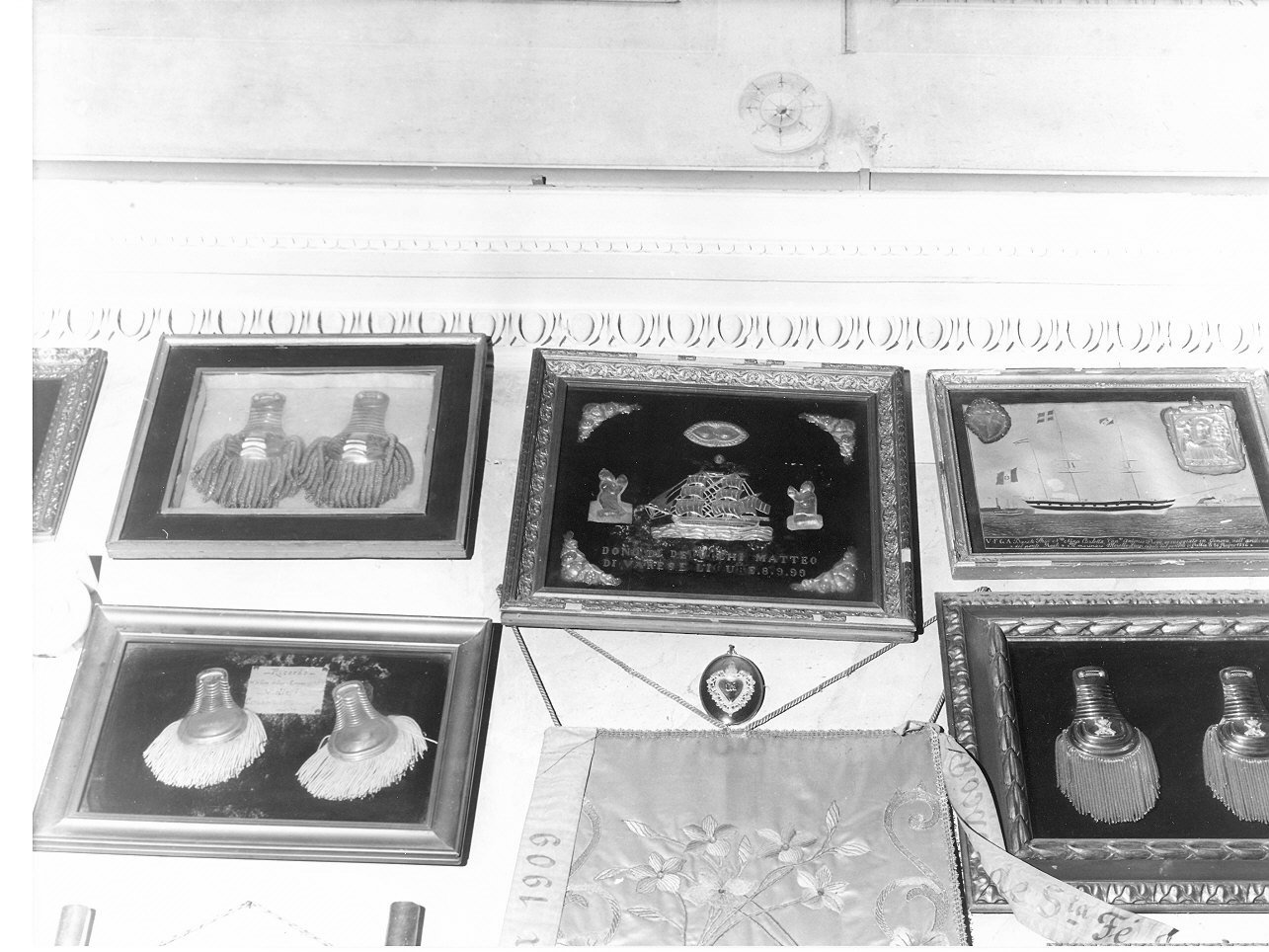 veliero (ex voto, opera isolata) - bottega italiana (fine sec. XIX)