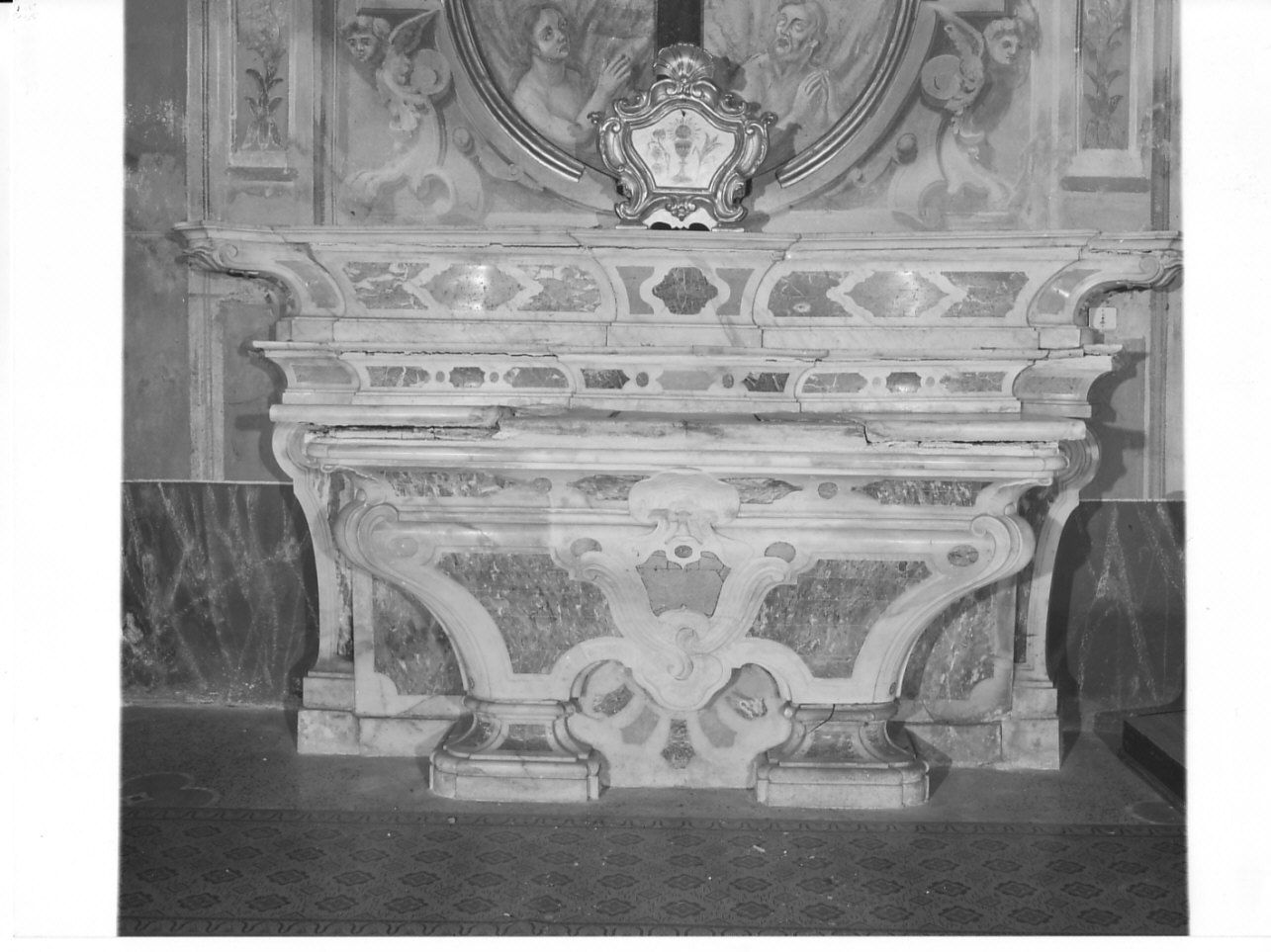 mensa d'altare, elemento d'insieme - bottega ligure (fine sec. XVIII)