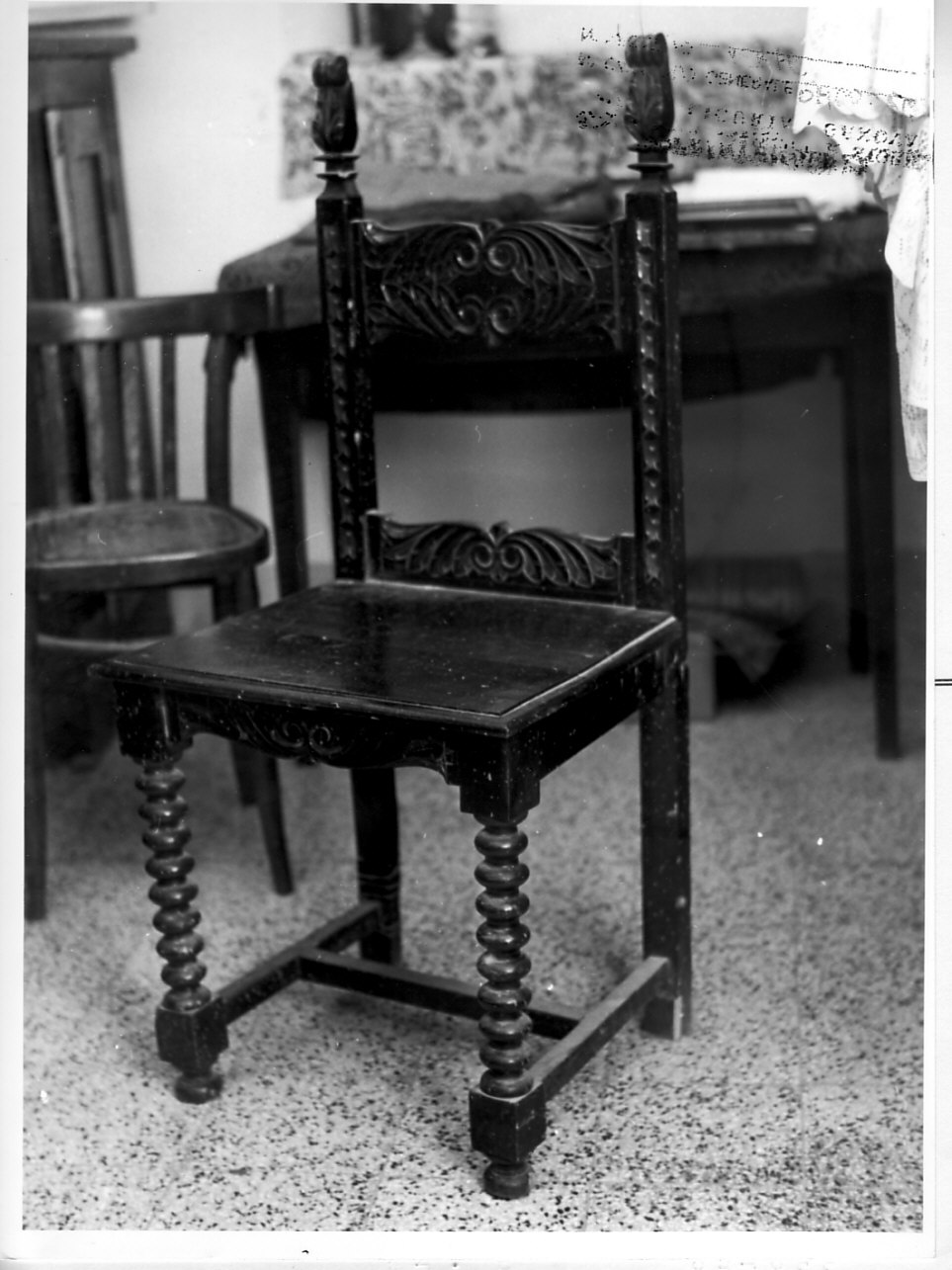 sedia, opera isolata - bottega ligure (fine/inizio secc. XVIII/ XIX)