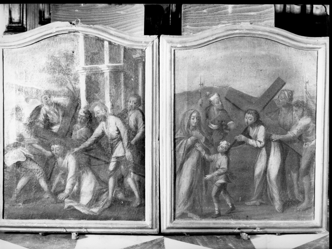stazione III: Gesù cade sotto la croce la prima volta (Via Crucis, elemento d'insieme) - bottega ligure (sec. XVIII)
