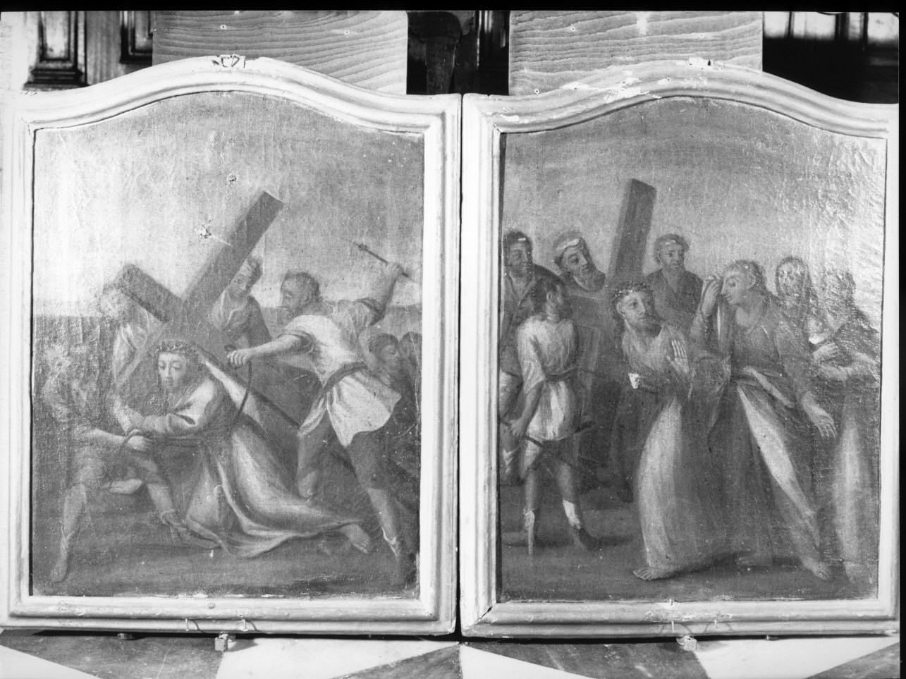stazione VII: Gesù cade sotto la croce la seconda volta (Via Crucis, elemento d'insieme) - bottega ligure (sec. XVIII)