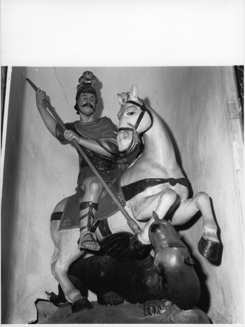 San Giorgio e il drago (gruppo scultoreo, opera isolata) - bottega ligure (seconda metà sec. XVII)