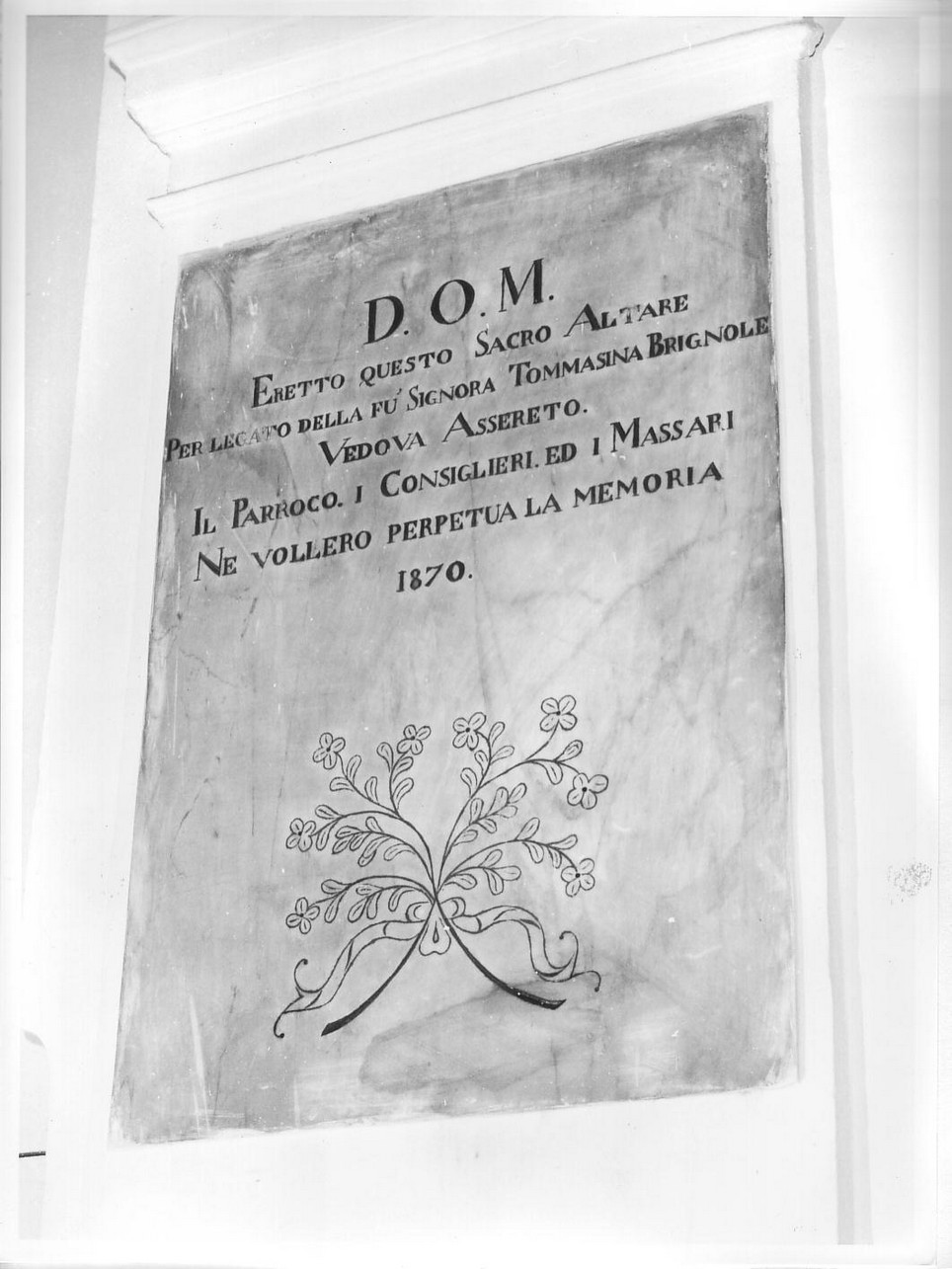 lapide, opera isolata - bottega italiana (sec. XIX)