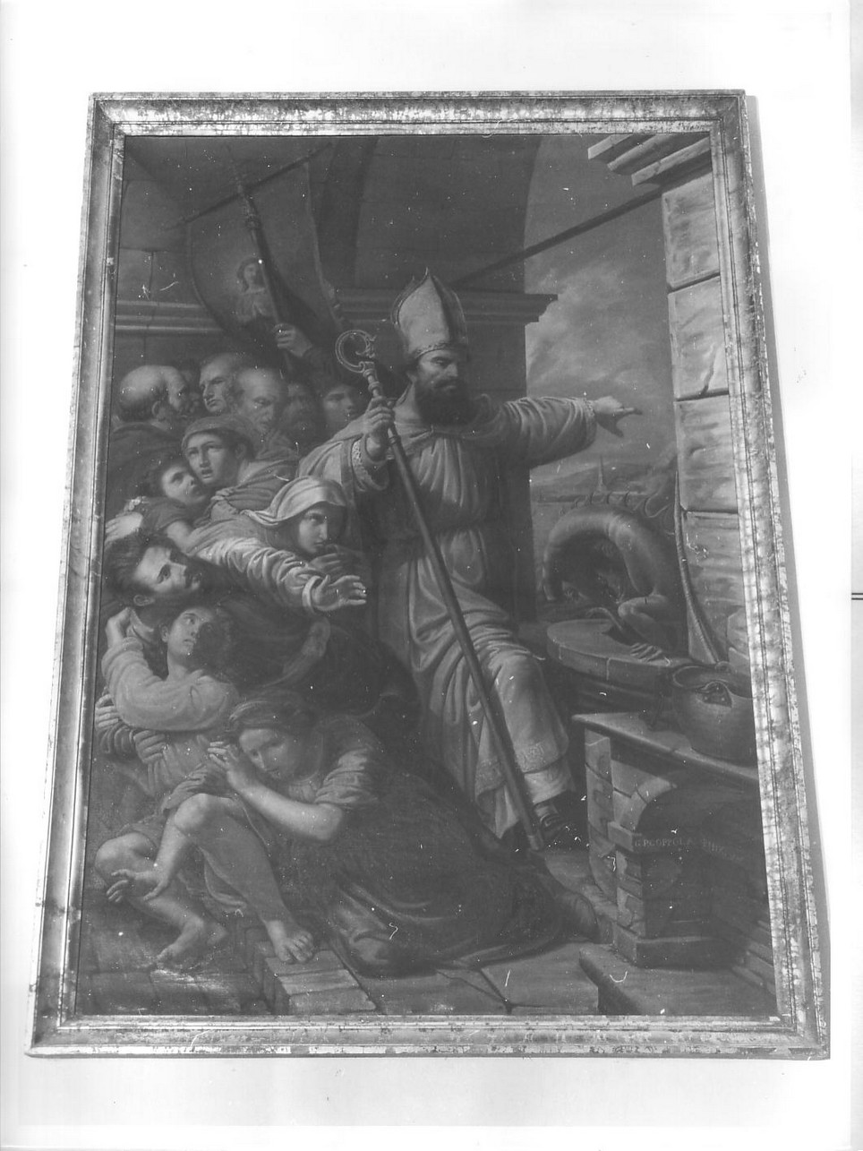 San Siro e il basilisco (dipinto, opera isolata) di Coppola Giovanni Battista (sec. XIX)