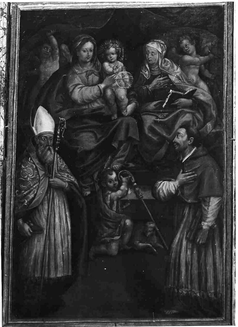 Madonna con Bambino, Sant'Anna e Santi (dipinto, elemento d'insieme) - ambito ligure (prima metà sec. XVII)