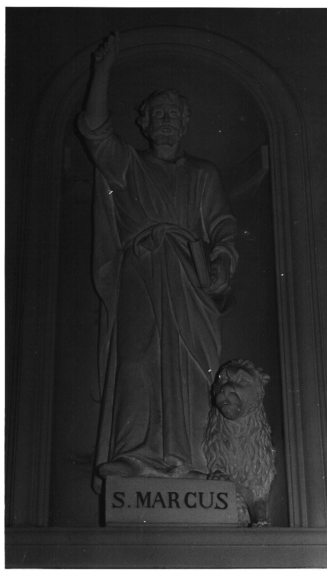 San Marco Evangelista (statua, serie) di Rebagliati Bartolomeo (sec. XIX)