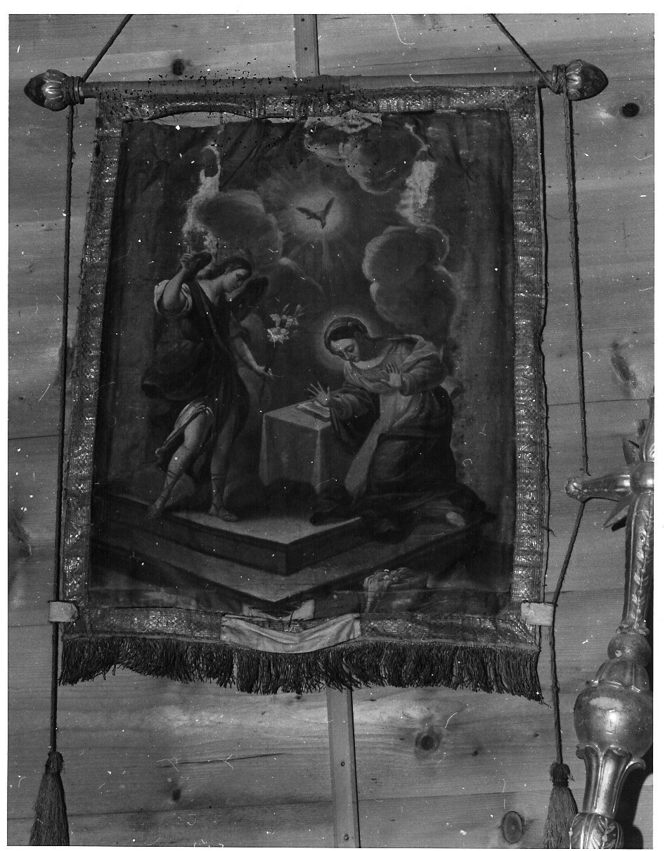 Annunciazione (stendardo processionale, opera isolata) - ambito ligure (sec. XIX)