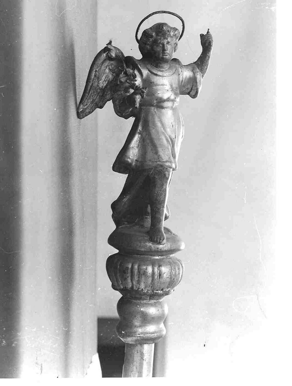 angelo annunciante (mazza processionale) - bottega ligure (seconda metà sec. XVIII)