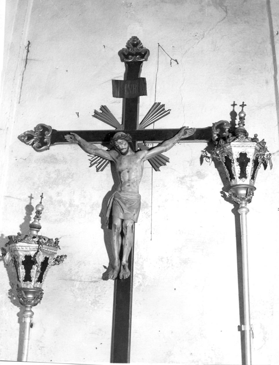 Cristo crocifisso (croce processionale, opera isolata) - bottega ligure (ultimo quarto sec. XIX)