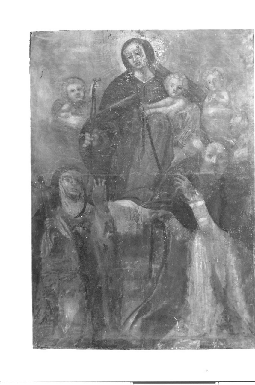 Madonna del Carmelo e santi (dipinto, opera isolata) - ambito italiano (fine/inizio secc. XVII/ XVIII)