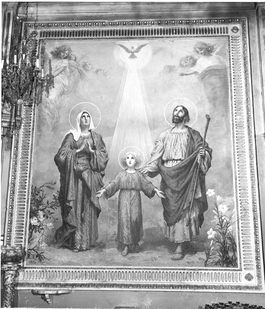 Sacra Famiglia (dipinto, opera isolata) di Resio Raffaello (sec. XX)