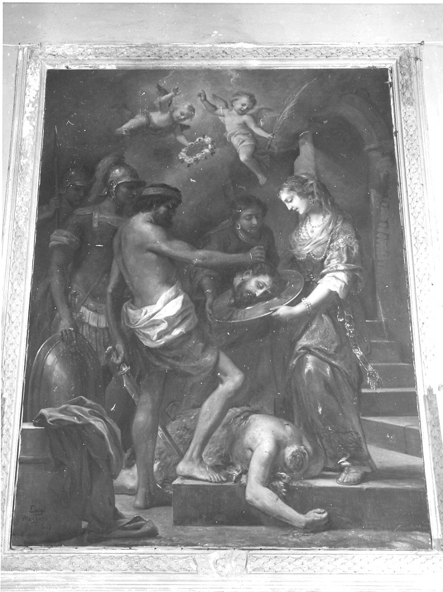 decapitazione di San Giovanni Battista (dipinto, opera isolata) di Morgari Luigi (sec. XX)