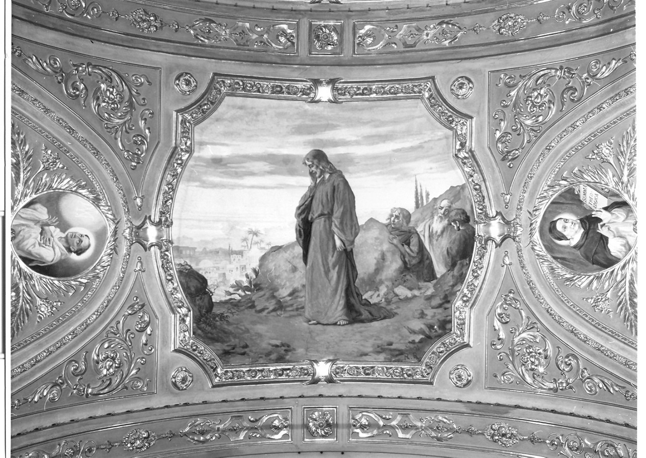 Cristo predice la distruzione di Gerusalemme (dipinto, complesso decorativo) di Resio Raffaello, Morgari Luigi (fine/inizio secc. XIX/ XX)