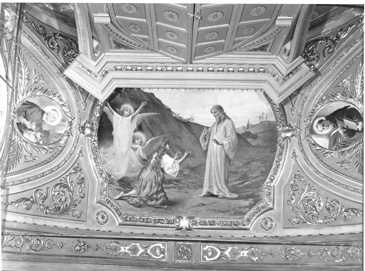 apparizione di Cristo risorto a Santa Maria Maddalena (dipinto, complesso decorativo) di Resio Raffaello, Morgari Luigi (fine/inizio secc. XIX/ XX)