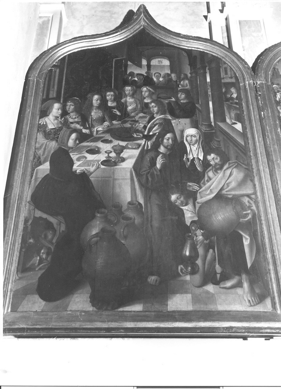 nozze di Cana (scomparto di trittico, elemento d'insieme) - ambito fiammingo (sec. XV)