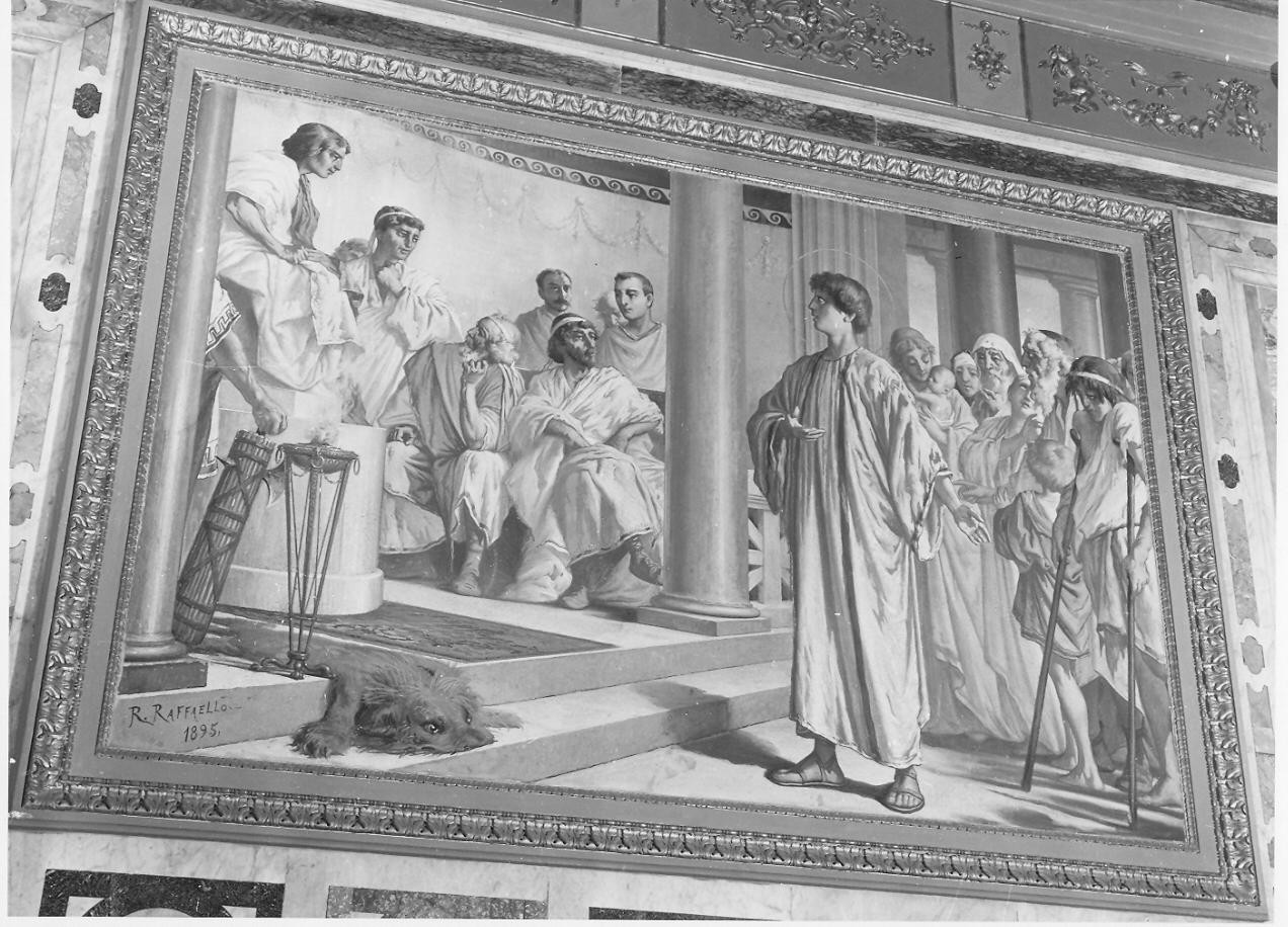 San Lorenzo davanti all'imperatore Decio (dipinto, opera isolata) di Resio Raffaello (sec. XIX)