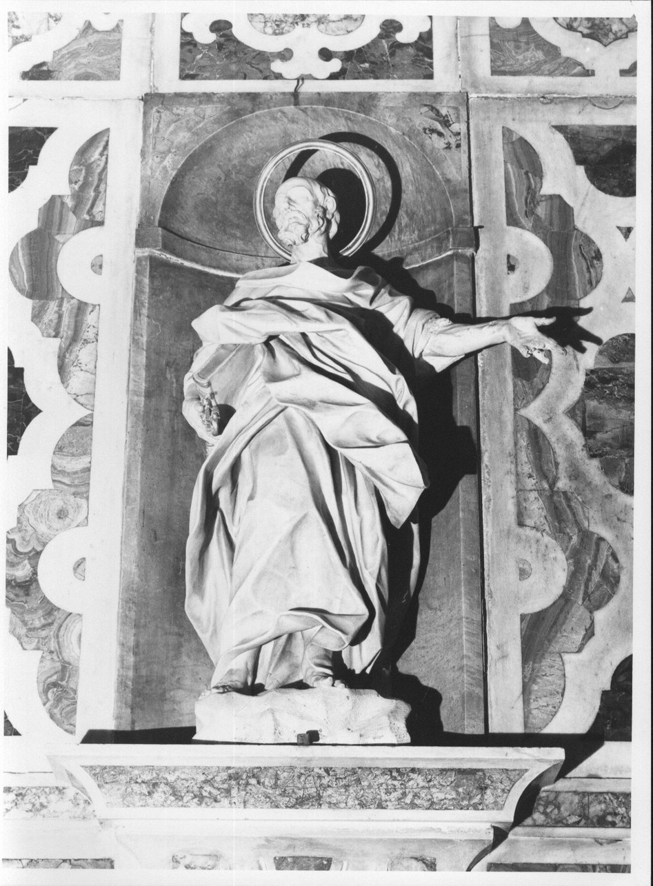San Pietro Apostolo (statua, pendant) di Schiaffino Francesco Maria (sec. XVIII)